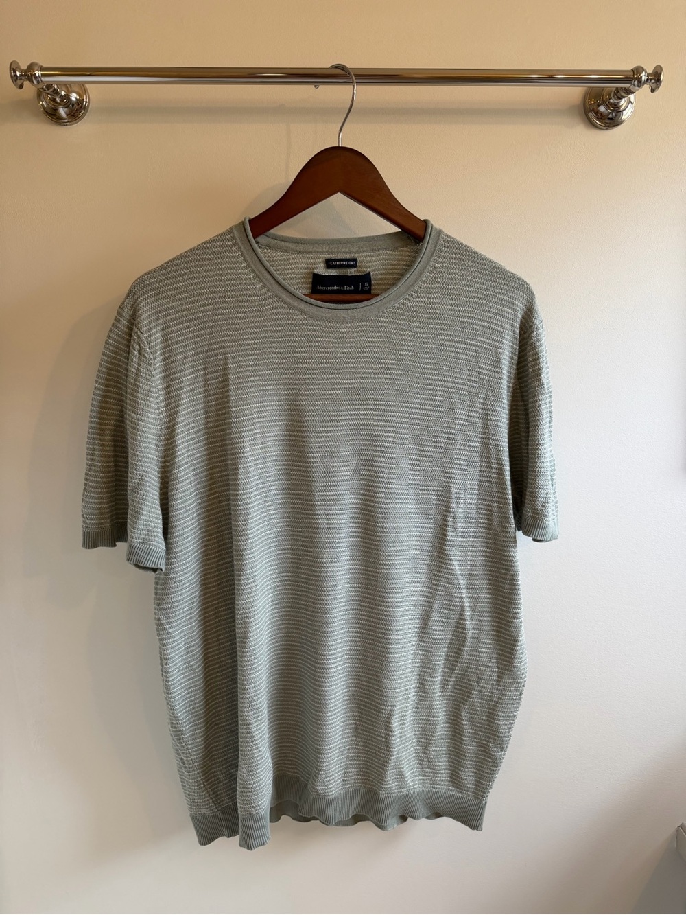 Abercrombie & Fitch Light Sage Green Short-Sleeve Knit Tee